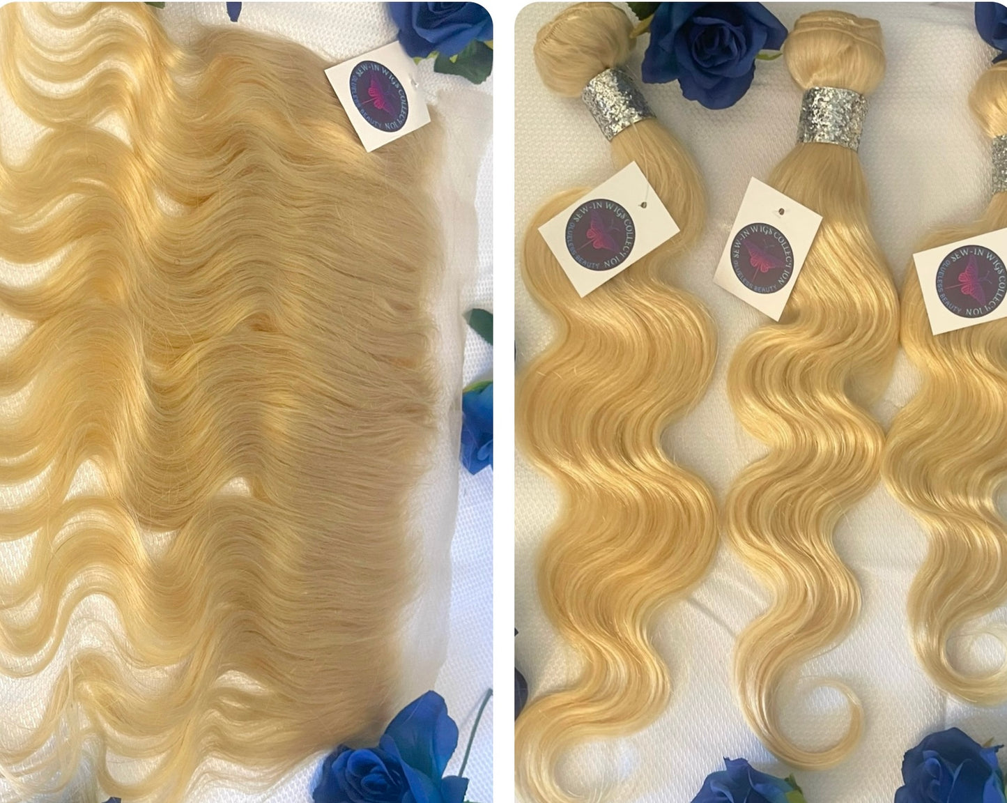 3 Blonde Luxury Collection Bundles & Blonde HD Lace 13×4 Ear to Ear Luxury Frontal