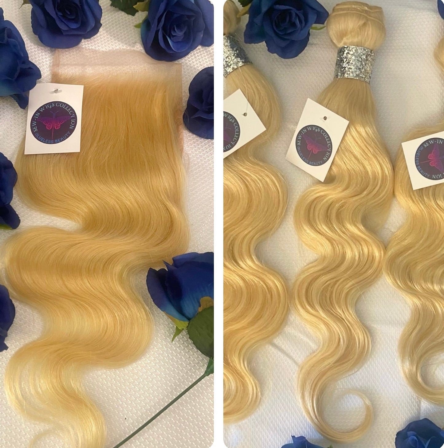 3 Blonde Luxury Collection Bundles & Blonde HD Lace 4x4 Luxury Closure