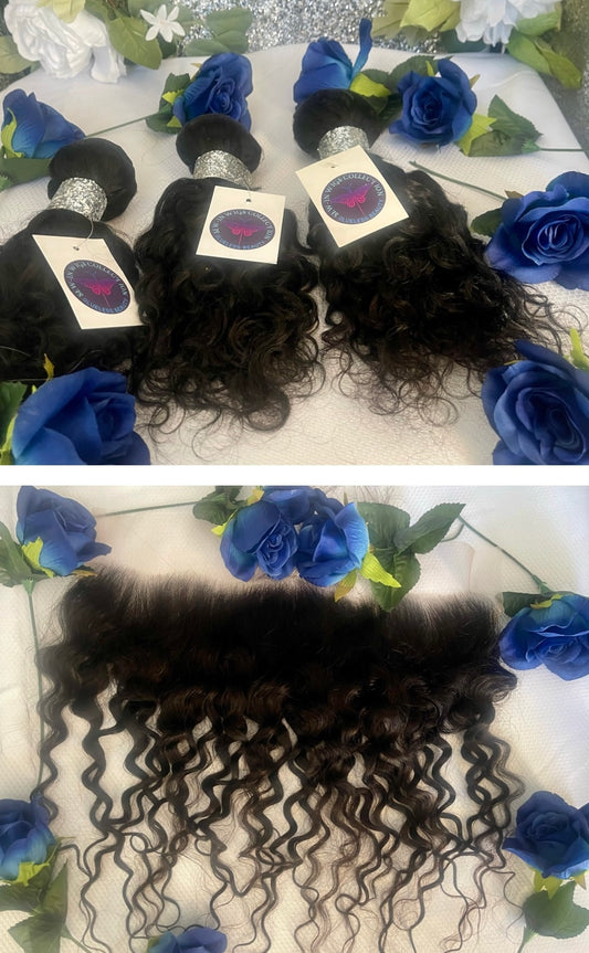 3 Luxury Collection Bundles (Water Wave) & HD Lace 13×4 Ear to Ear Luxury Frontal